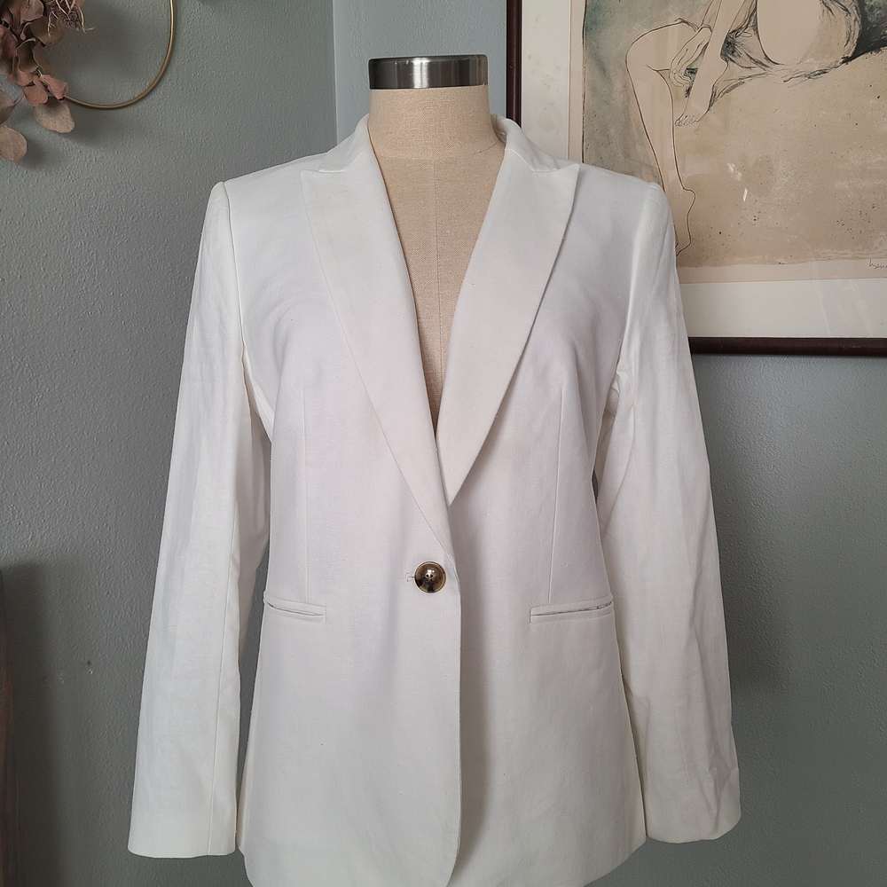 Linen White Women's Blazer